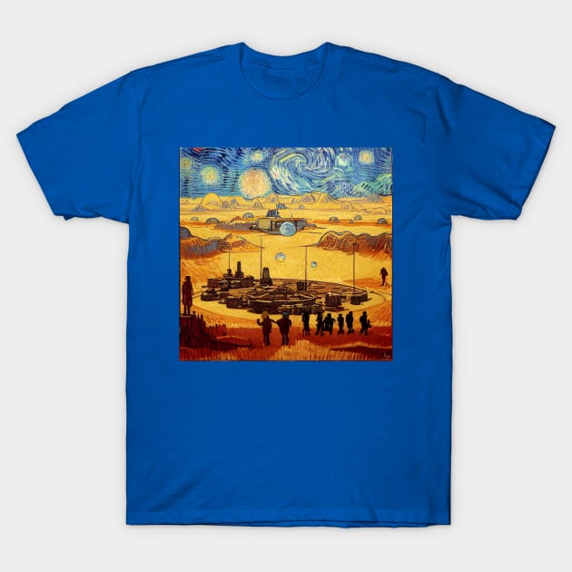 Starry Night in Mos Eisley Tatooine T-Shirt by Grassroots Green